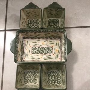 5 complete beautiful set for all kinds of appetizers at food large deep tray
